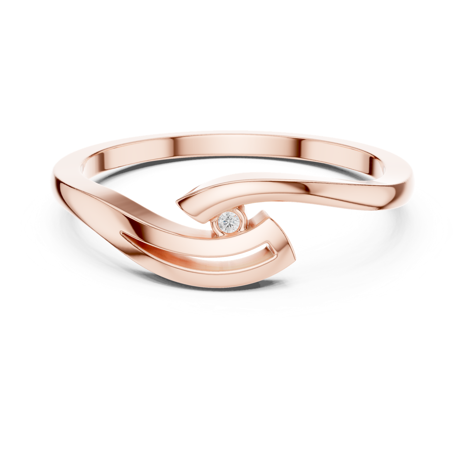 Gold Ring DDLR-811, Rose Gold, view 4