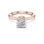 Gold Ring DDLR-176, Cushion center stone, Rose Gold, view 4