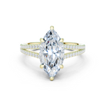 Gold Ring DDLR-252, Marquise center stone, Yellow Gold