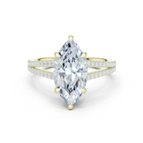 Gold Ring DDLR-252, Marquise center stone, Yellow Gold