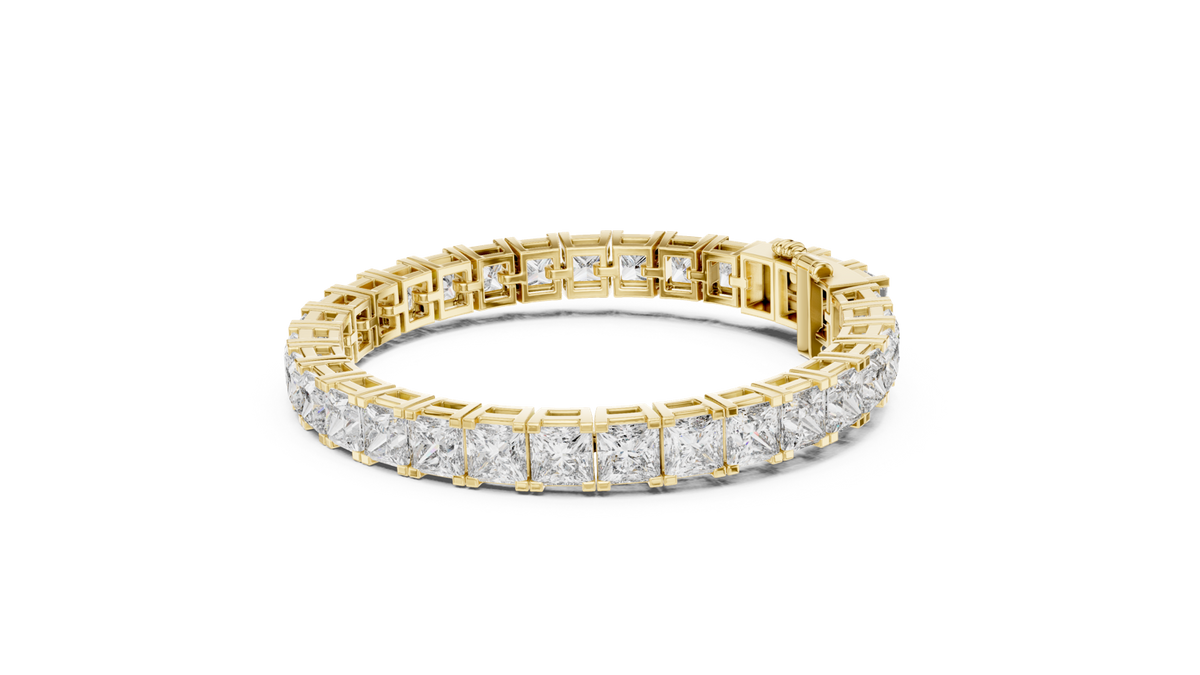 14K Solid Gold Lab Diamond Bracelet, Yellow Gold, view 1