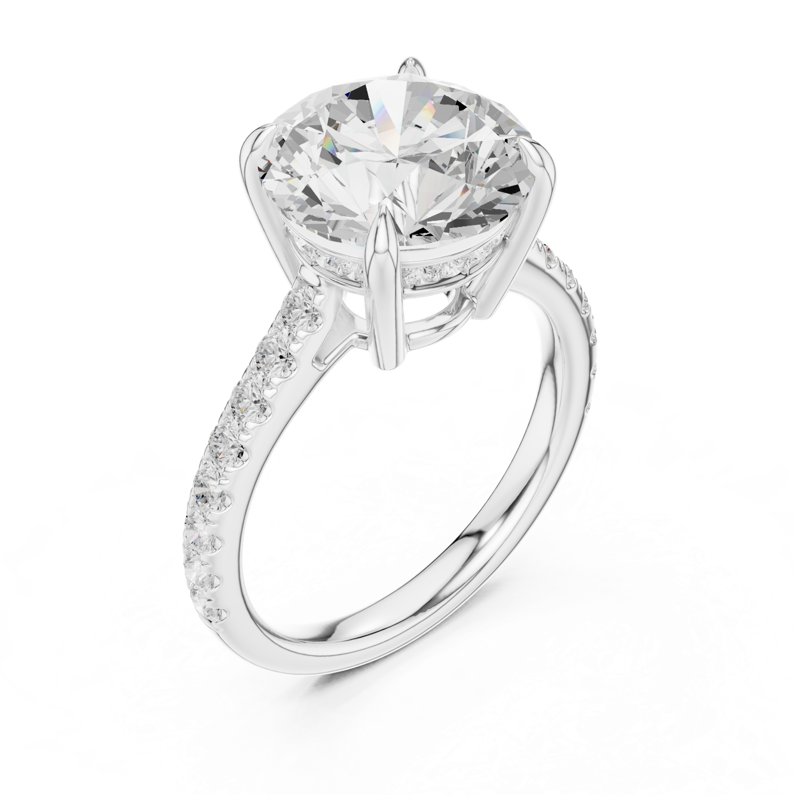 Gold Ring DDLR-1030, White Gold, view 2
