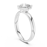 Gold Jewelry L36-10, Heart center stone, White Gold, view 1