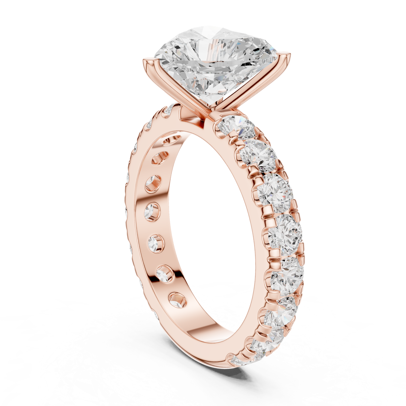 Gold Jewelry L35-63, Heart center stone, Rose Gold, view 1