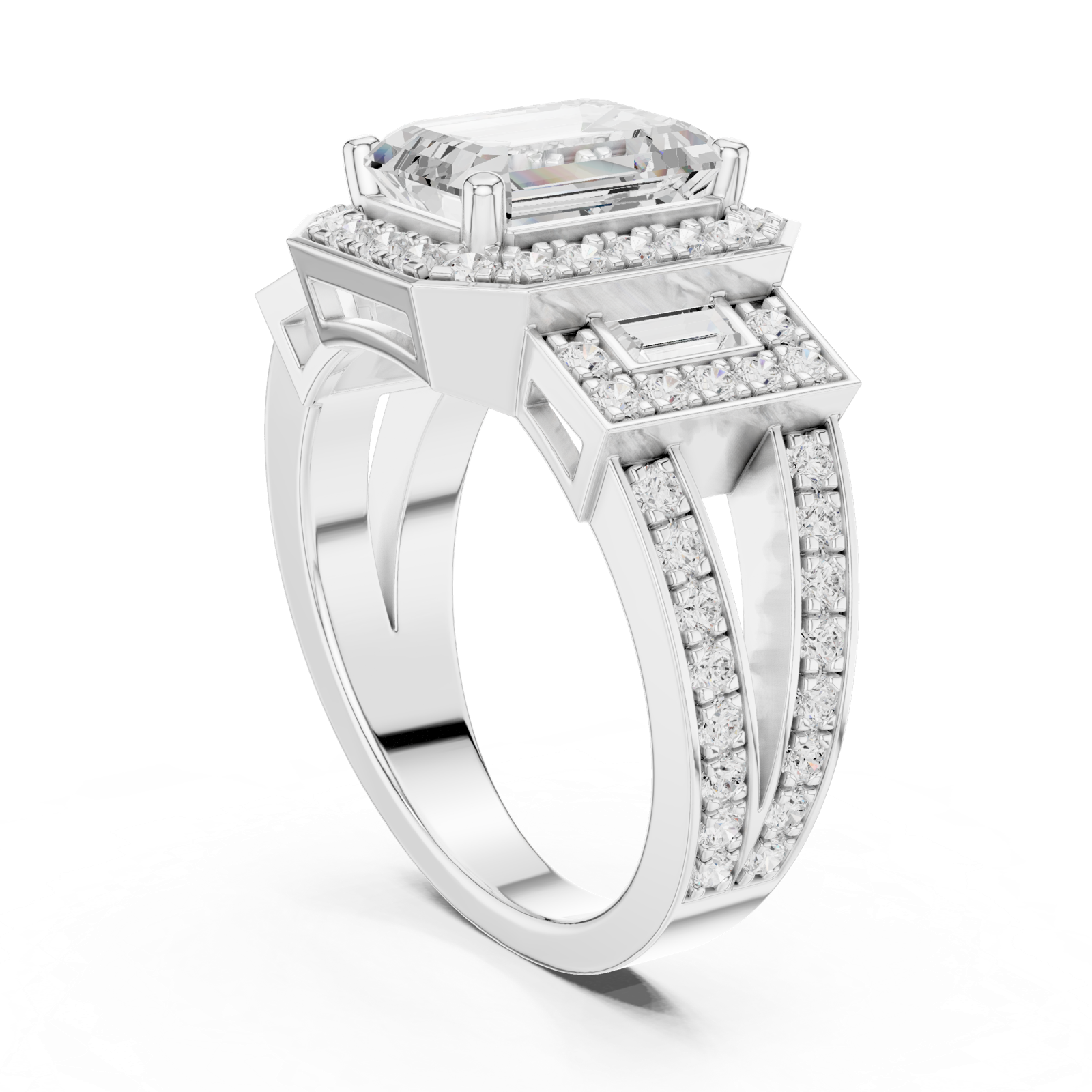 Gold Ring DDLR-266, White Gold, view 1