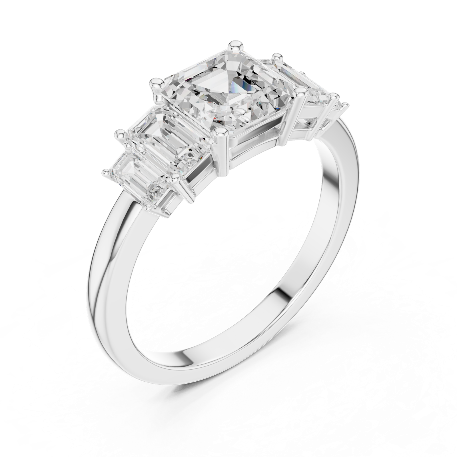 Gold Ring DDLR-1111, White Gold, view 2