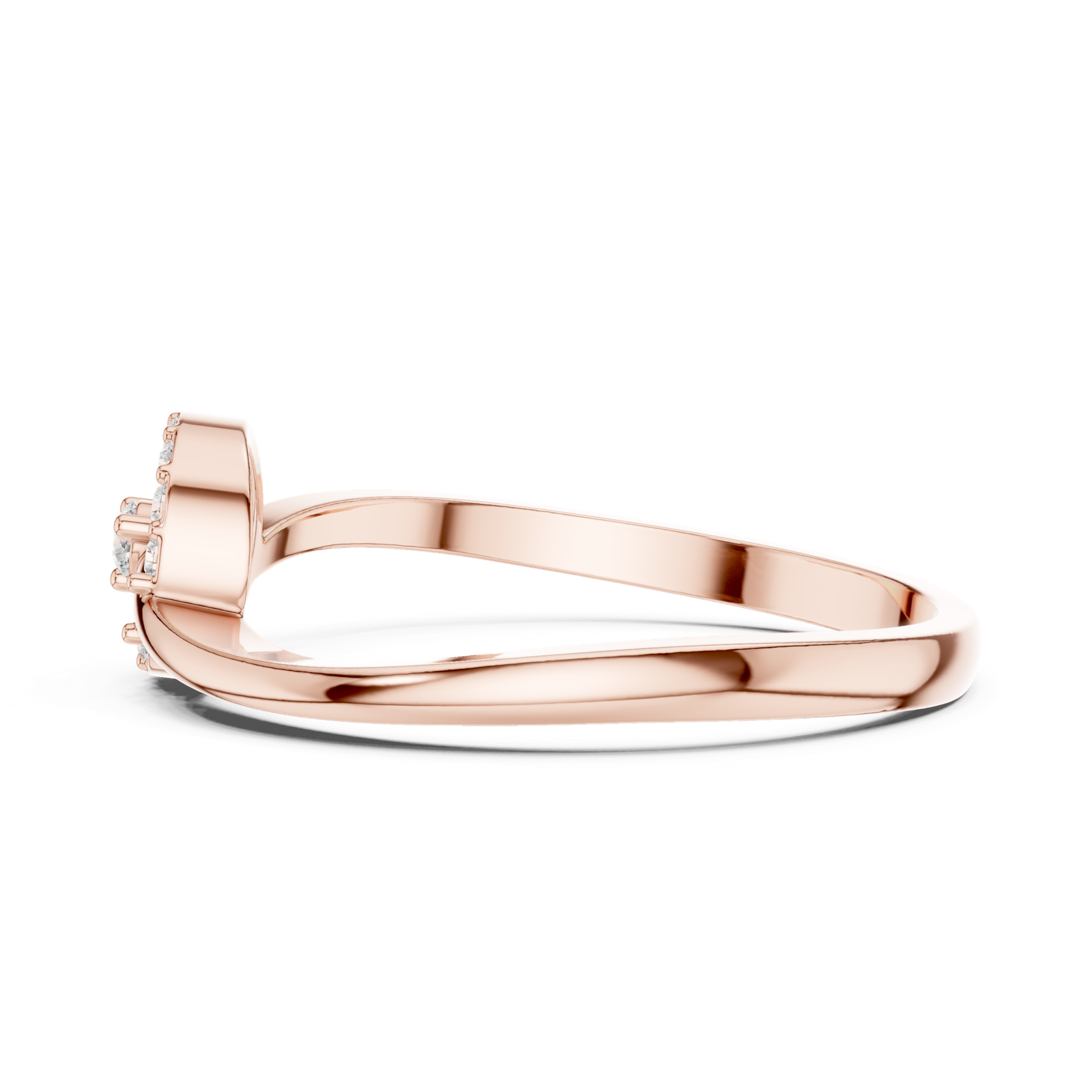 Gold Ring HLR-78, Rose Gold, view 3