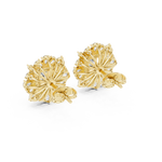 14K Solid Gold Lab Diamond Halo Earrings, Yellow Gold, view 3