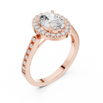 Gold Ring DDLR-349, Oval center stone, Rose Gold, view 2