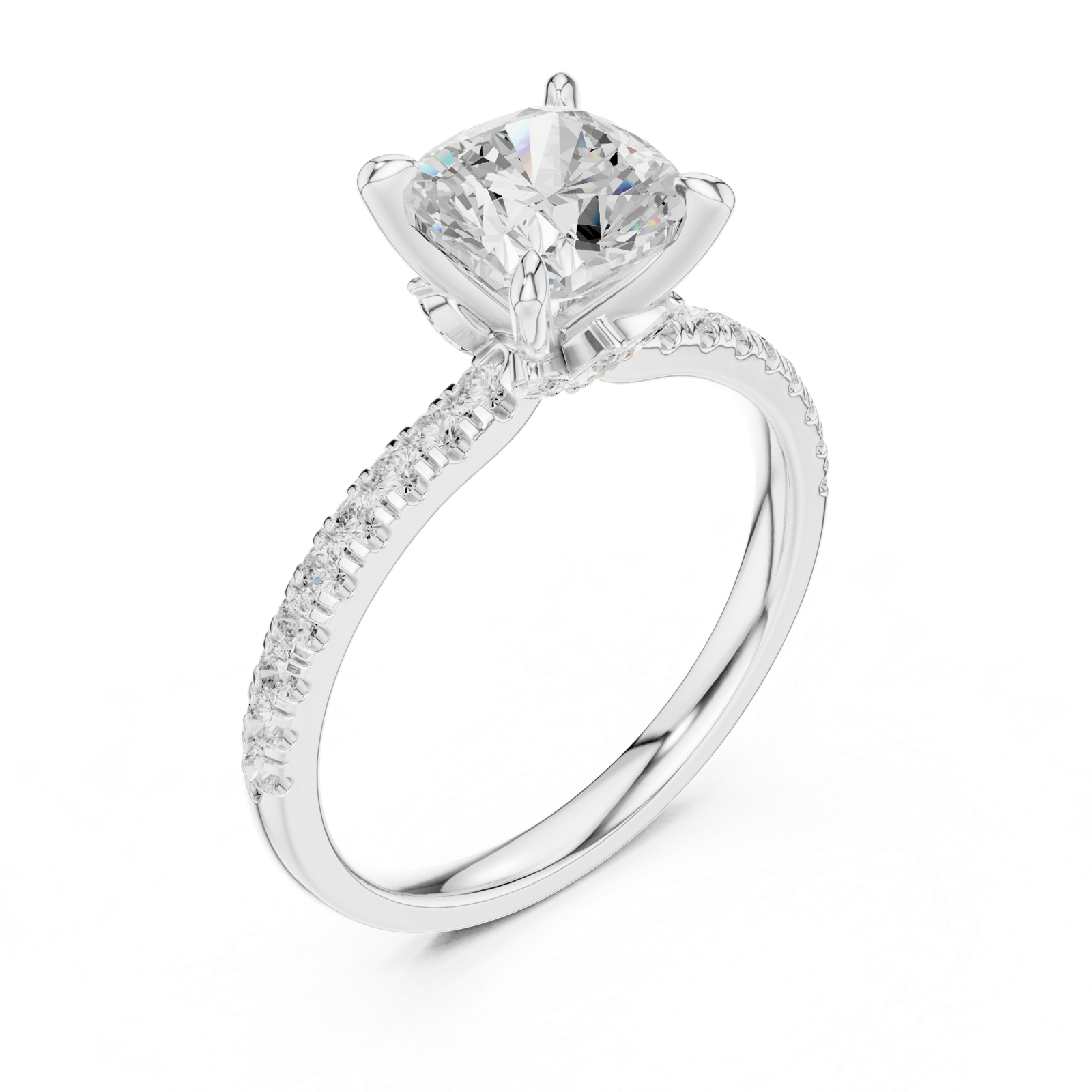 Gold Ring DDLR-1010, White Gold, view 2