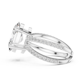 Gold Jewelry L36-25, Oval center stone, White Gold, view 3