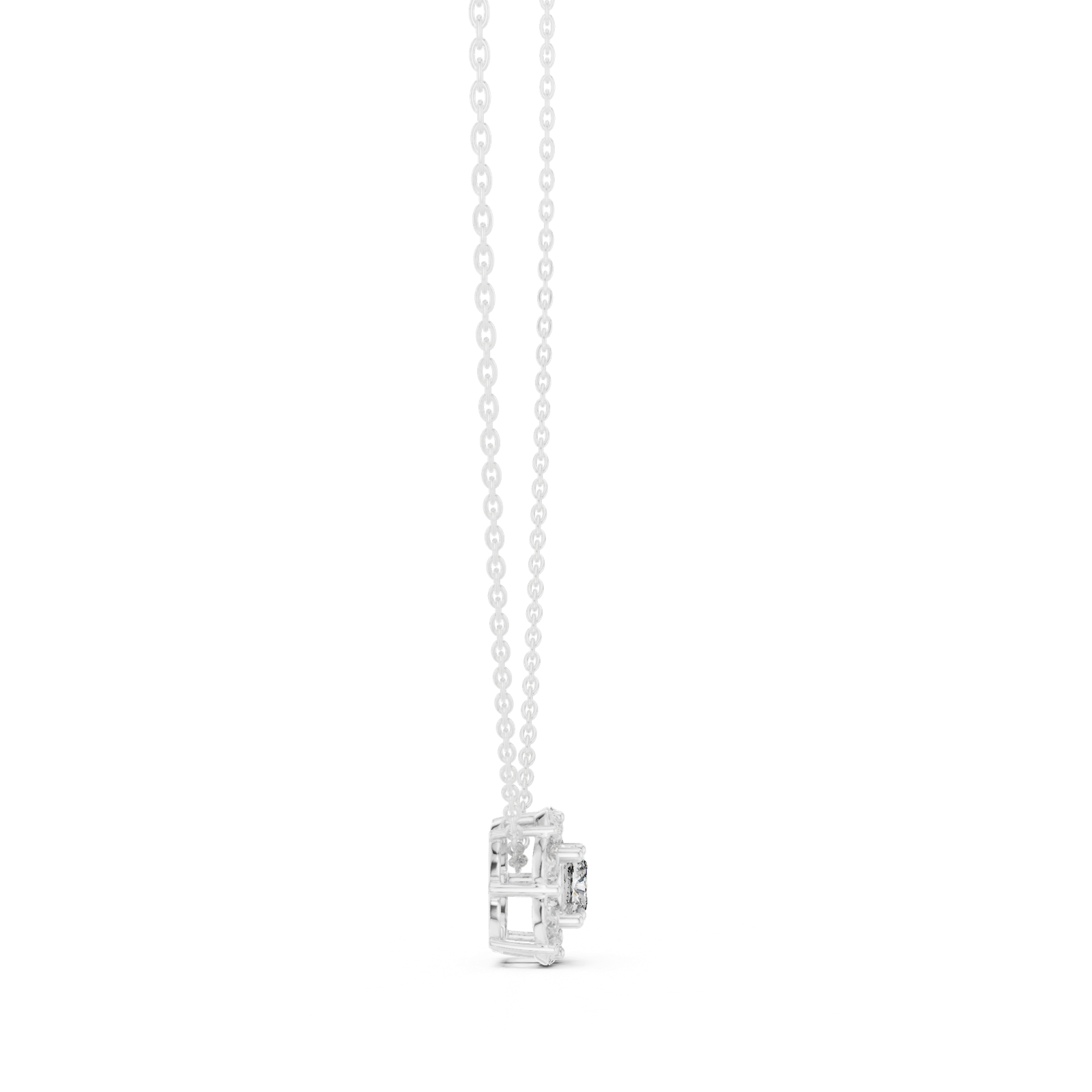 Gold Pendant GPD-0009, White Gold, view 3