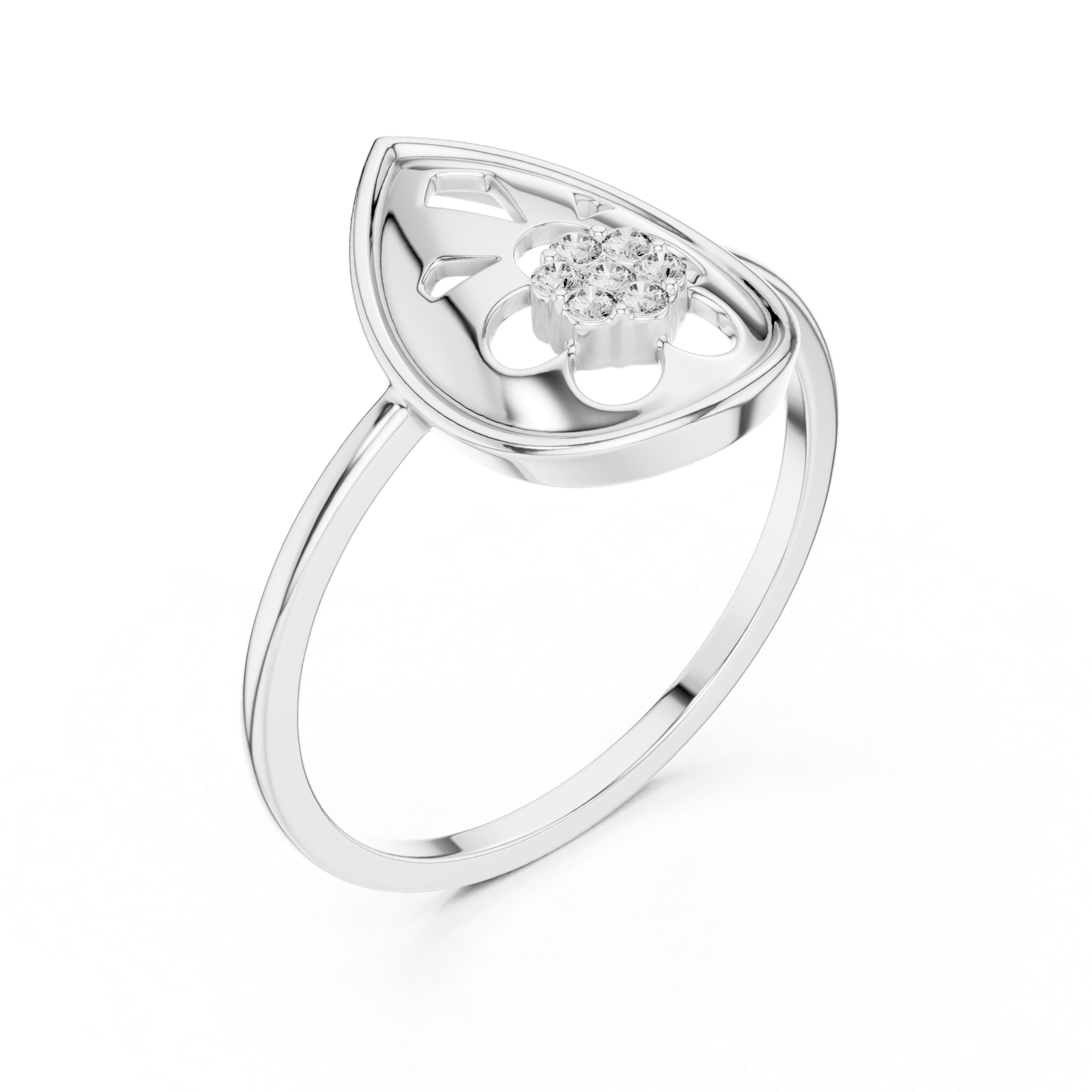 Gold Ring DR-6188, White Gold, view 2