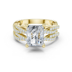 Gold Ring DDLR-300, Radiant center stone, Yellow Gold