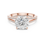 Gold Ring DDLR-252, Round center stone, Rose Gold, view 4