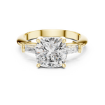 Gold Jewelry, Cushion center stone, Yellow Gold, view 4