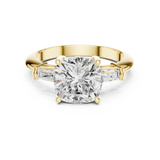 Gold Jewelry, Cushion center stone, Yellow Gold, view 4