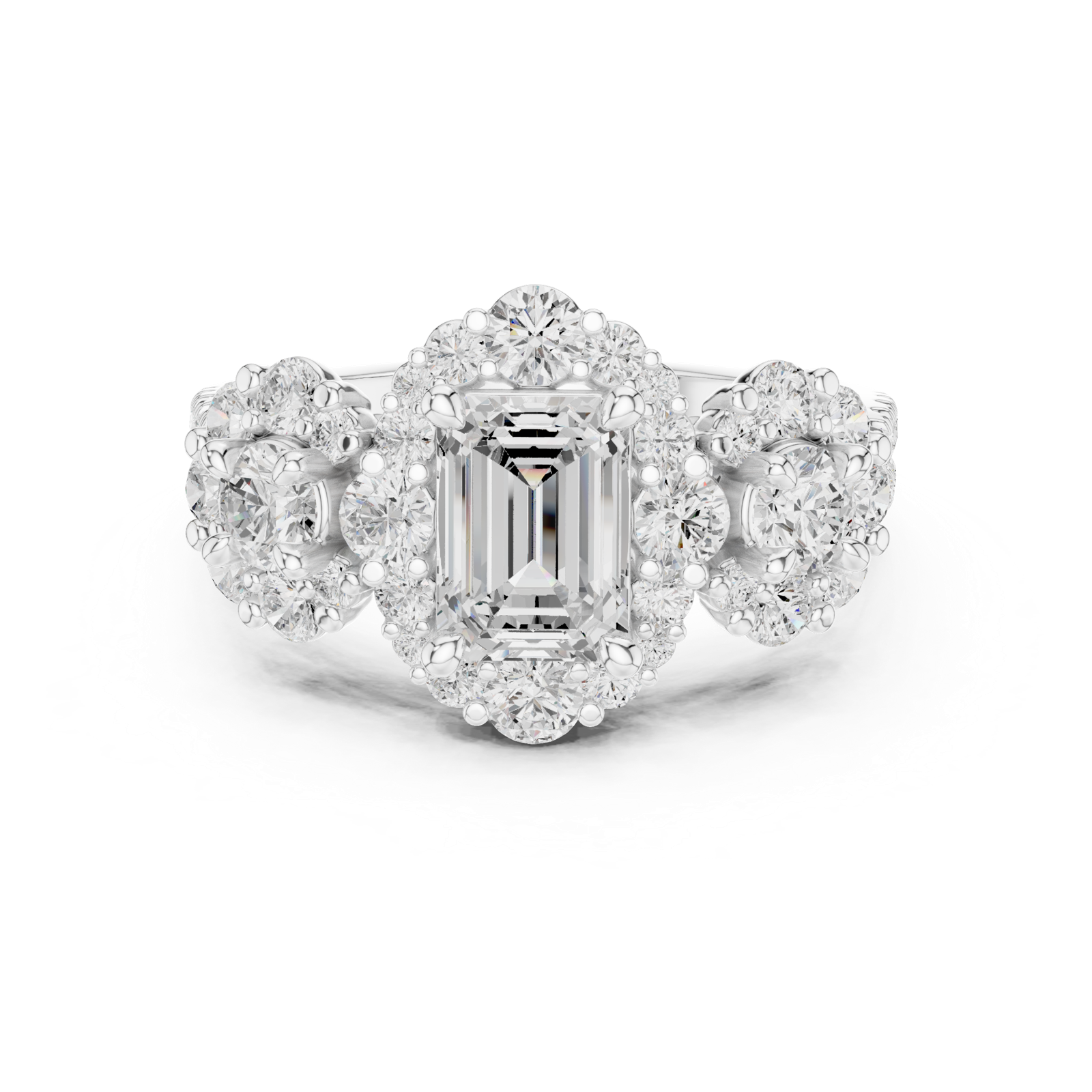 Gold Ring DDLR-279, White Gold, view 4