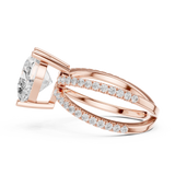 Gold Jewelry, Heart center stone, Rose Gold, view 3