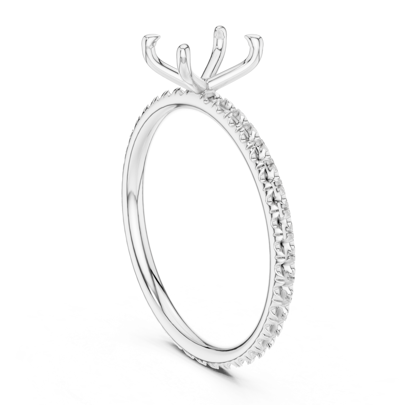 Gold Jewelry L36-15, Oval center stone, White Gold, view 1