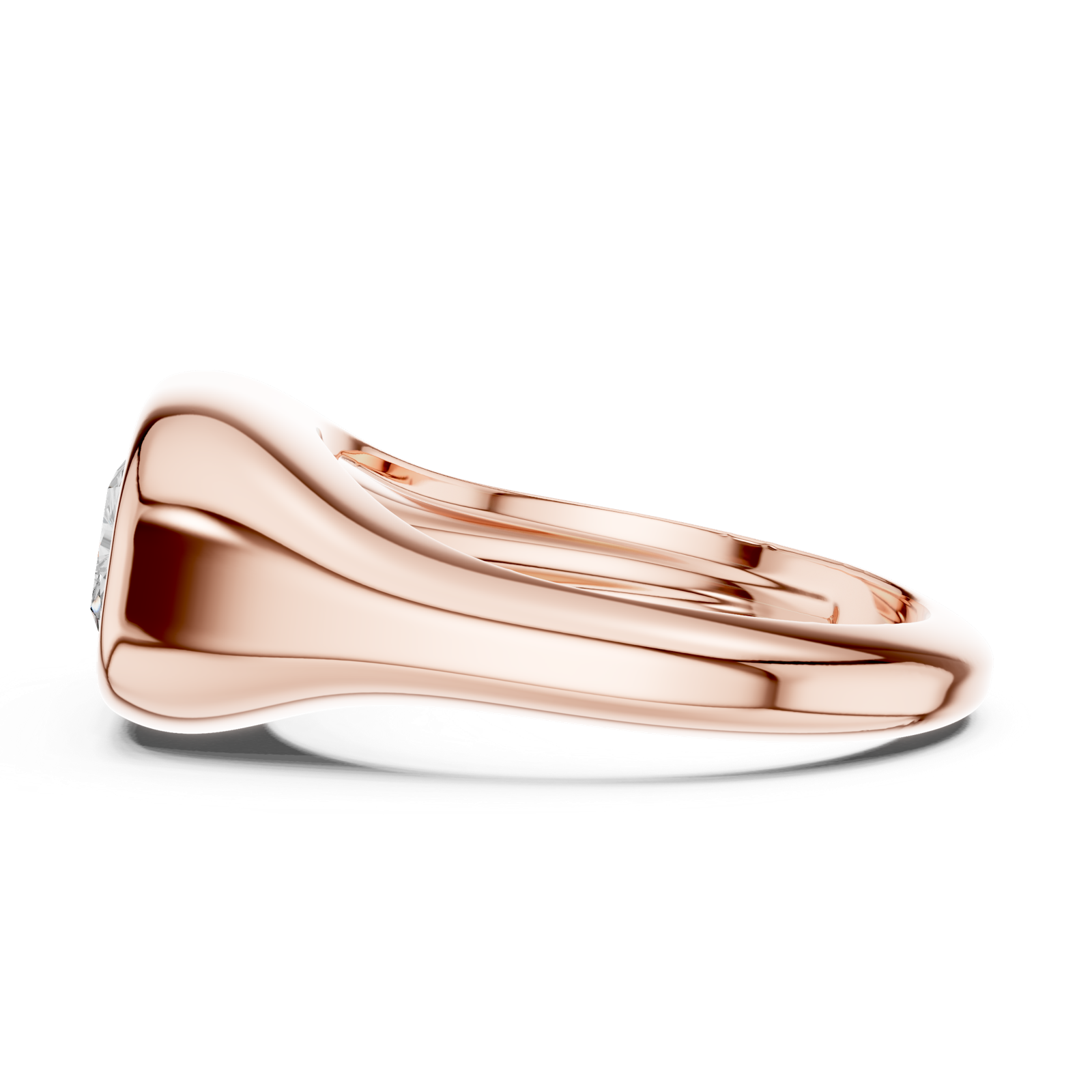 Gold Jewelry L36-4, Radiant center stone, Rose Gold, view 3