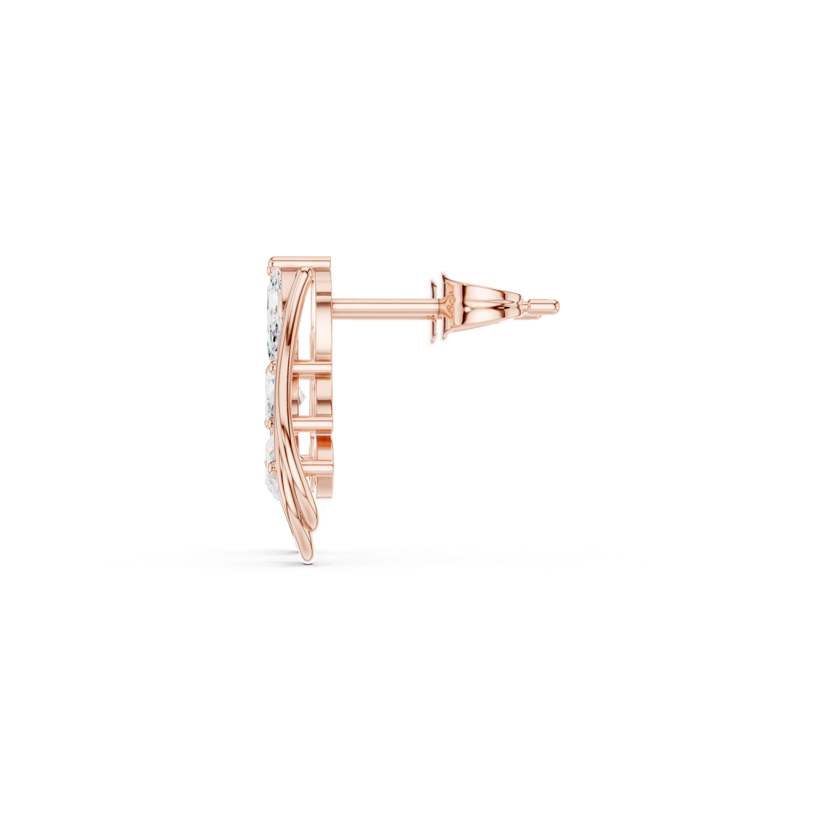 Gold Earrings Avber-97, Rose Gold, view 3