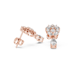 Gold Earrings AGDER-276, Rose Gold, view 1