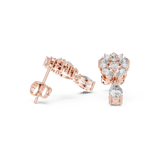 Gold Earrings AGDER-276, Rose Gold, view 1