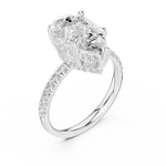 Gold Ring DDLR-259, Pear center stone, White Gold, view 2