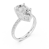 Gold Ring DDLR-259, Pear center stone, White Gold, view 2