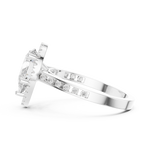 Gold Ring DDLR-349, Pear center stone, White Gold, view 3