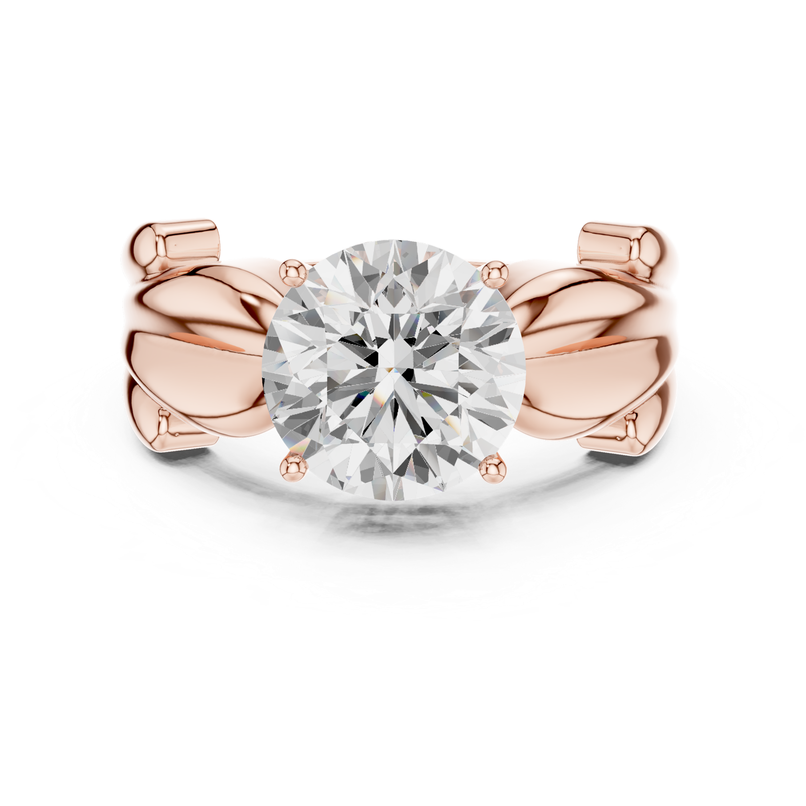 Gold Ring RLR1756, Rose Gold, view 4