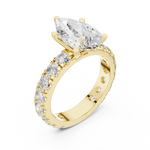Gold Jewelry L35-63, Pear center stone, Yellow Gold, view 2