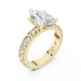 Gold Jewelry L35-63, Pear center stone, Yellow Gold, view 2