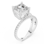 Gold Jewelry, Asscher center stone, White Gold, view 2