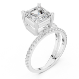Gold Jewelry, Asscher center stone, White Gold, view 2