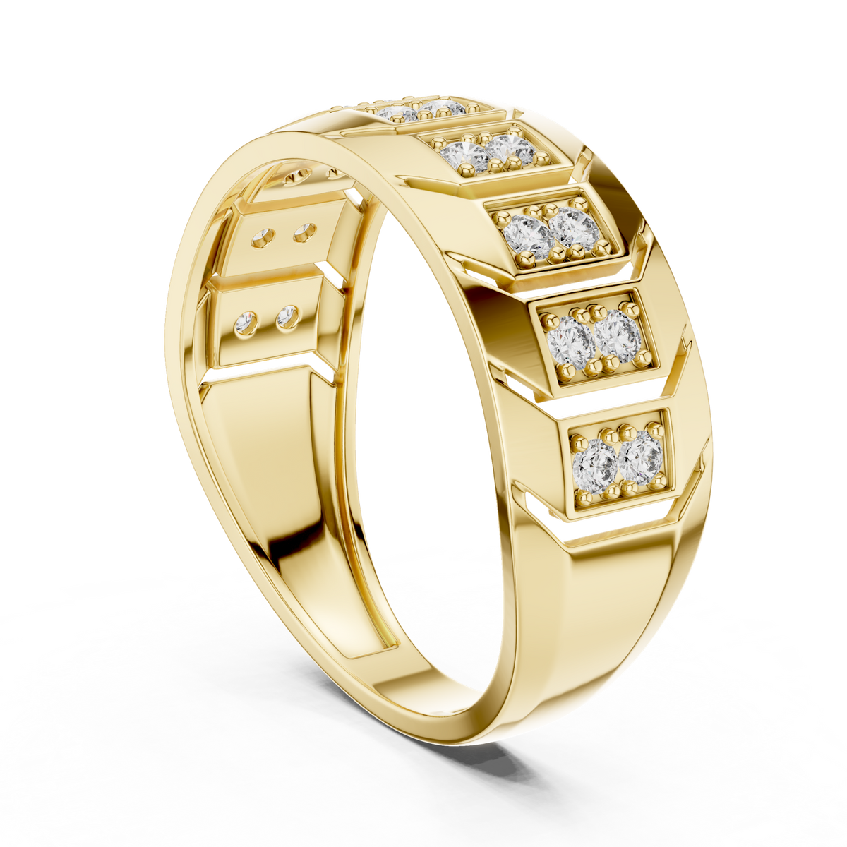 14K Solid Gold Lab Diamond Eternity Ring, Yellow Gold, view 1