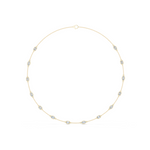 14K Solid Gold Lab Diamond Station Necklace, Yellow Gold