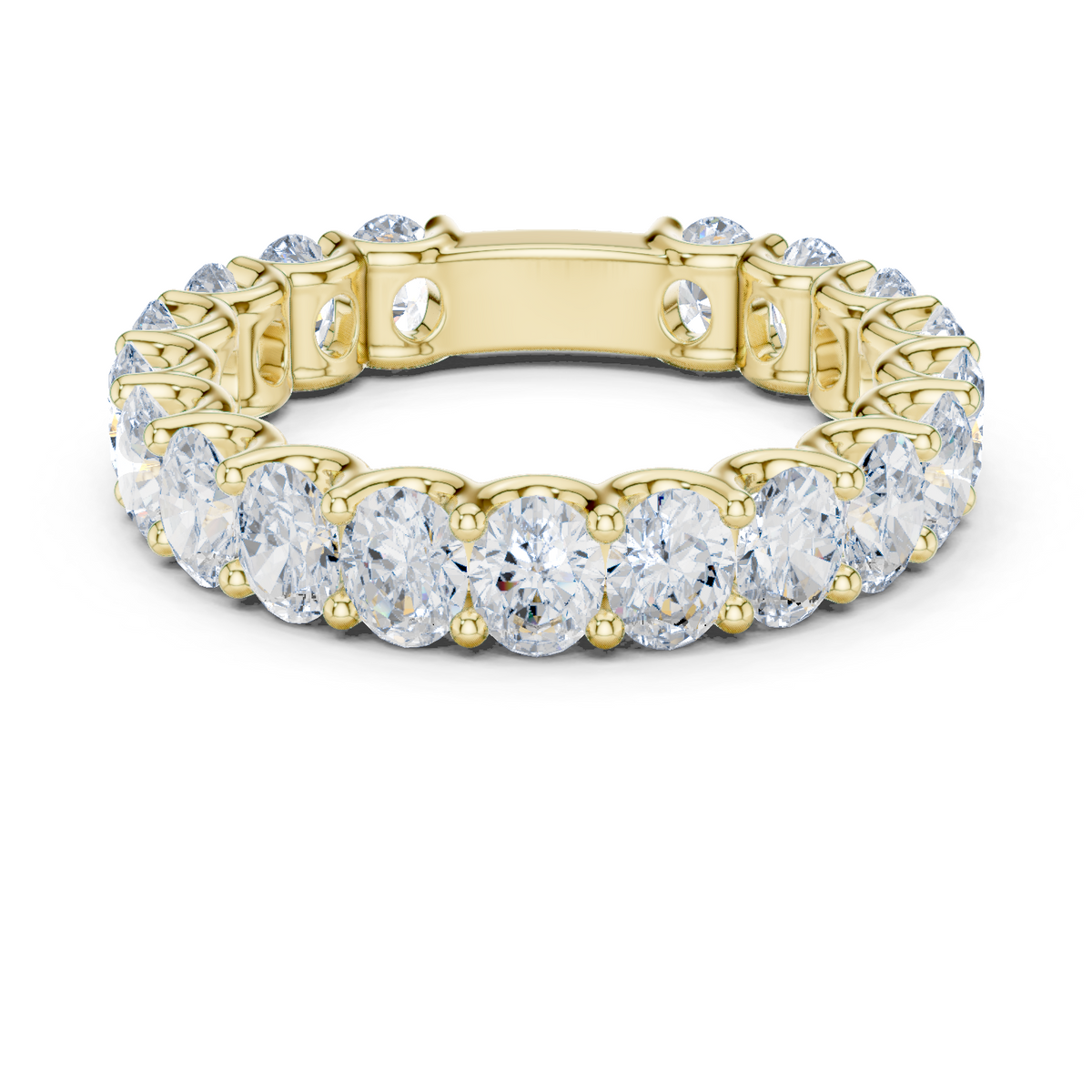 14K Solid Gold Lab Diamond Eternity Ring, Yellow Gold