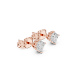 14K Solid Gold Lab Diamond Stud Earrings, Rose Gold, view 1