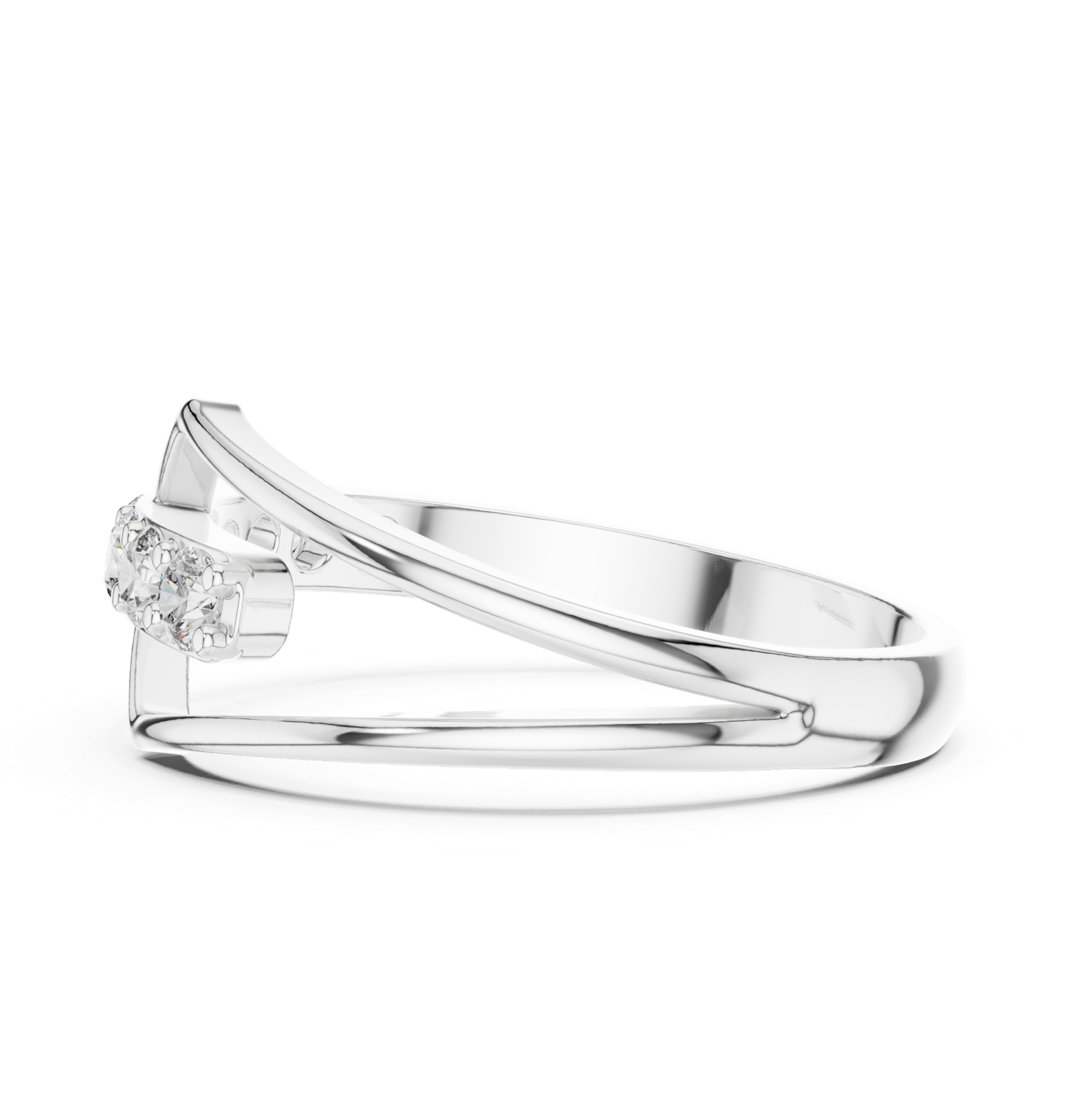 Gold Ring HLR-107, White Gold, view 3