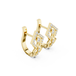 14K Solid Gold Lab Diamond Cluster Earrings, Yellow Gold, view 1