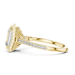 Gold Ring DDLR-255, Emerald center stone, Yellow Gold, view 3