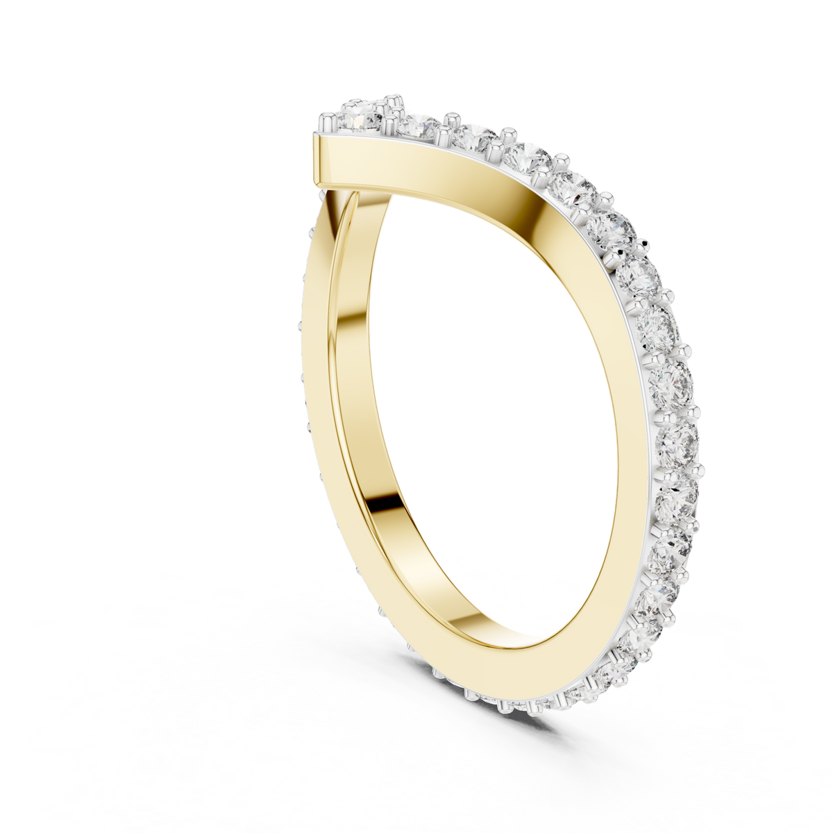 14K Solid Gold Lab Diamond Band Ring, Yellow Gold, view 1
