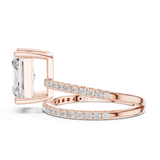 Gold Jewelry L35-39, Radiant center stone, Rose Gold, view 3