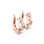 14K Solid Gold Lab Diamond Cluster Earrings, Rose Gold, view 1