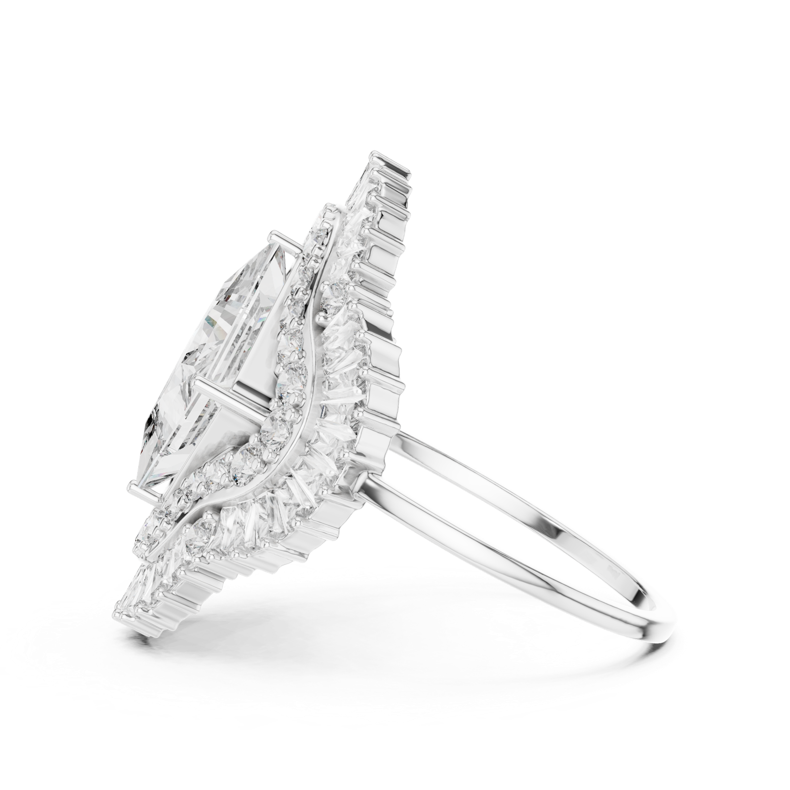 Gold Ring DR-6163, White Gold, view 3