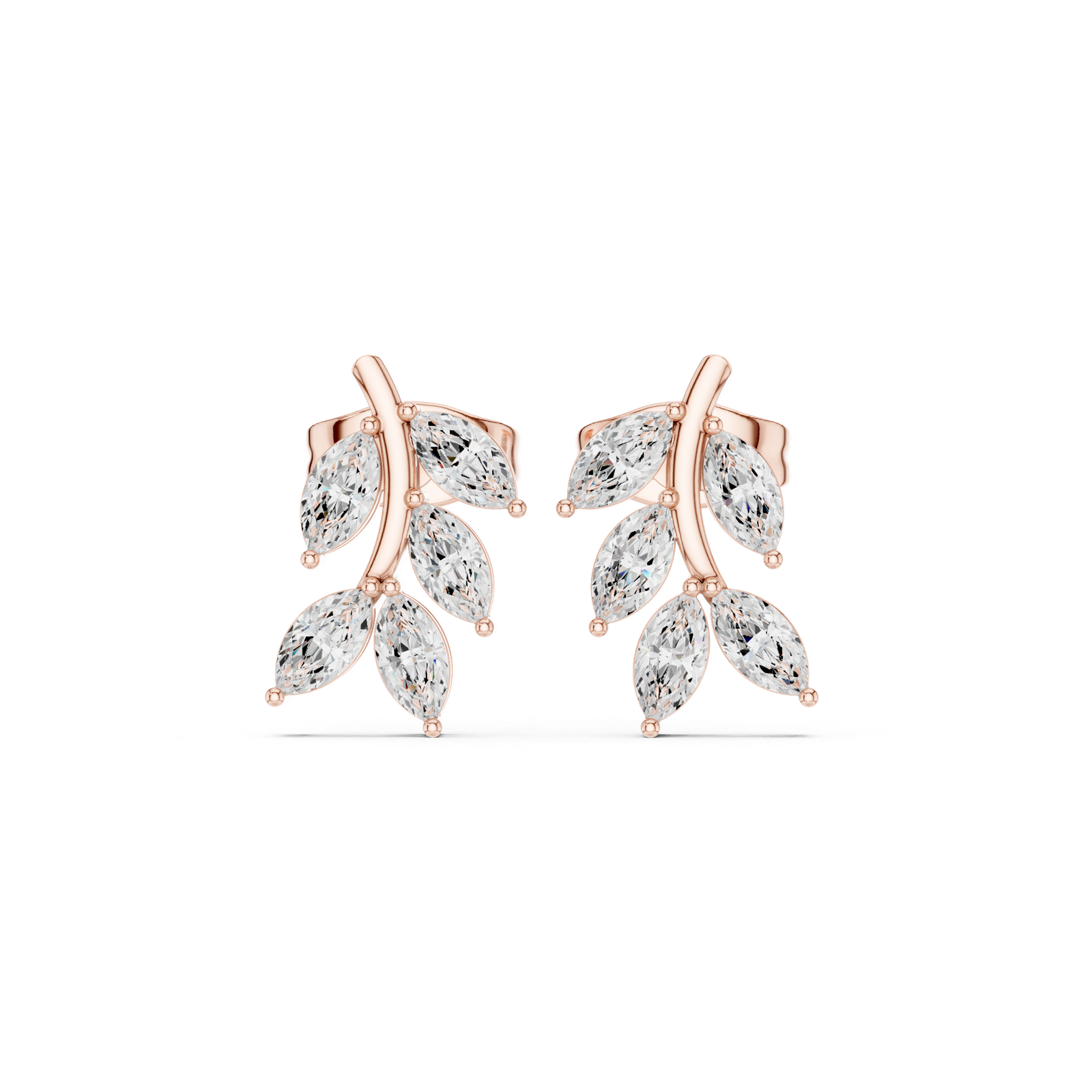 Gold Earrings Earring, Rose Gold, view 4