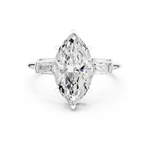 Gold Jewelry L35-67, Marquise center stone, White Gold, view 4