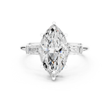 Gold Jewelry L35-67, Marquise center stone, White Gold, view 4